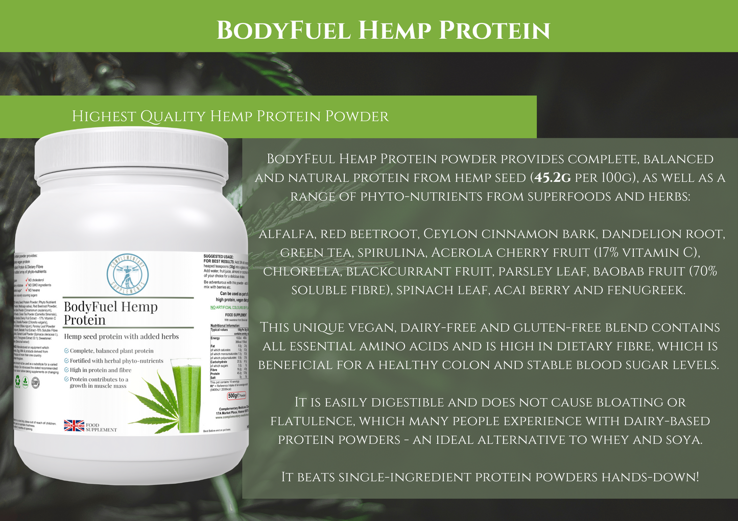 BodyFuel Hemp Protein