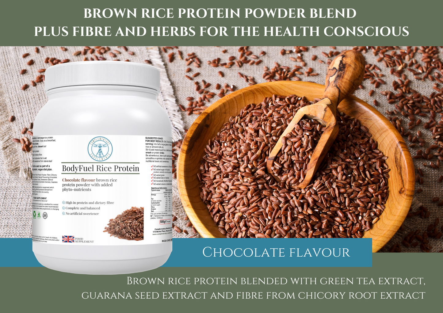 BodyFuel Rice Protein- Chocolate