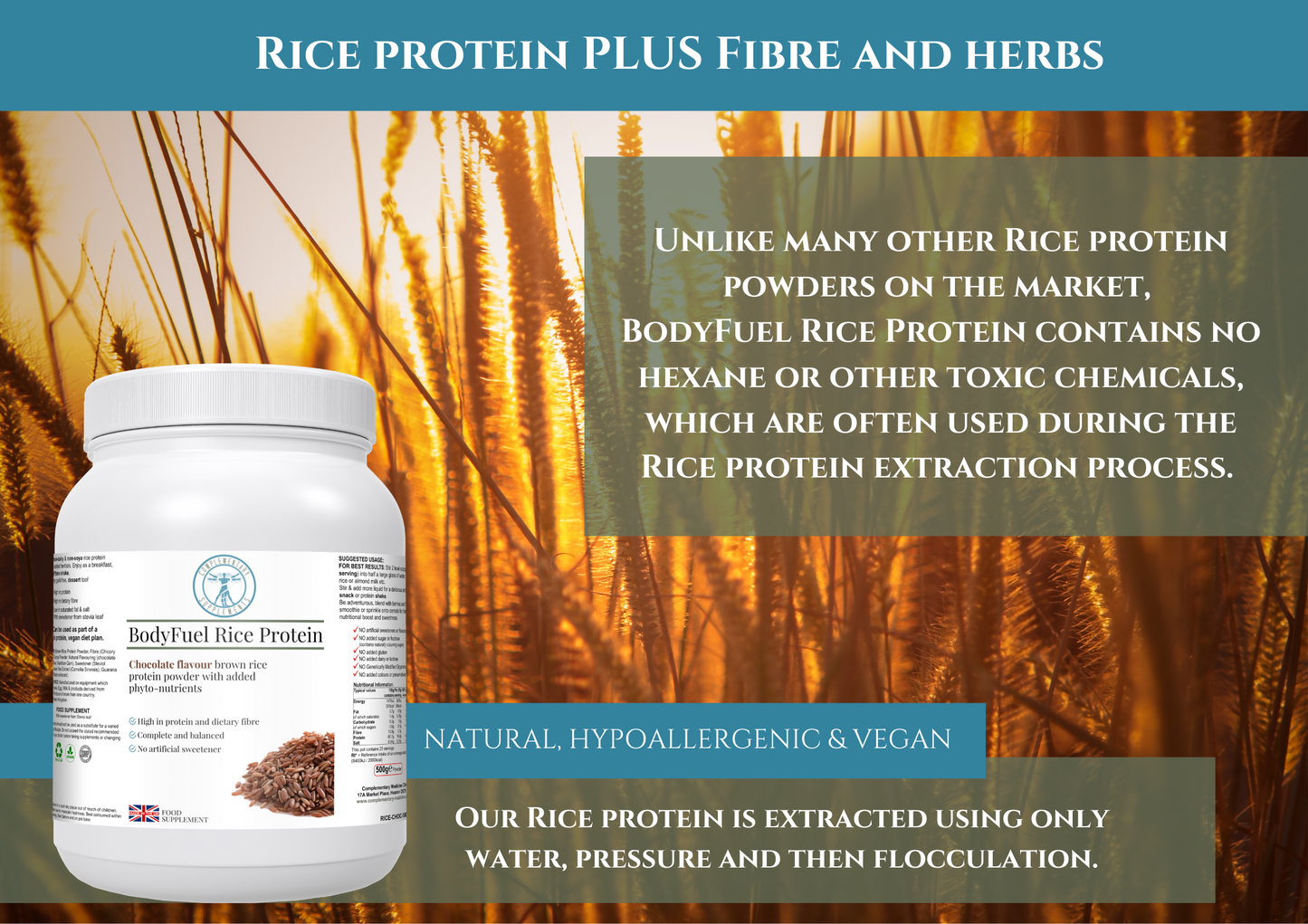 BodyFuel Rice Protein- Chocolate