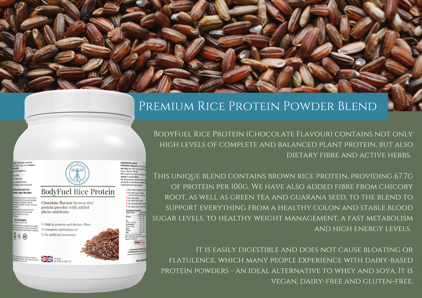 BodyFuel Rice Protein- Chocolate